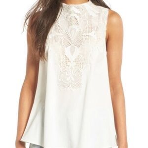 Chelsea28 high neck lace top